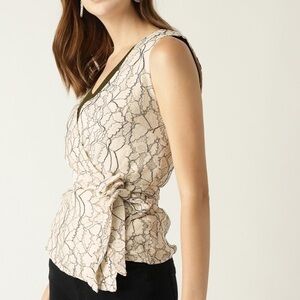 Mango Elegant Lace Wrap Top